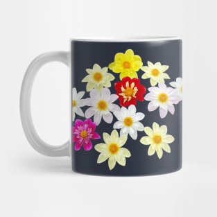 Collarette Dahlias Floral Photo Cutout Mug